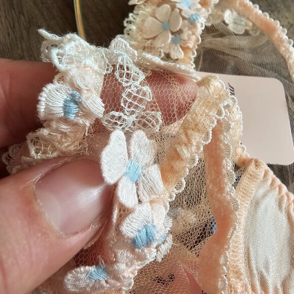 NWT!! Agent Provocateur Bethanie Full Brief, S, Peach & Blue - Picture 9 of 11